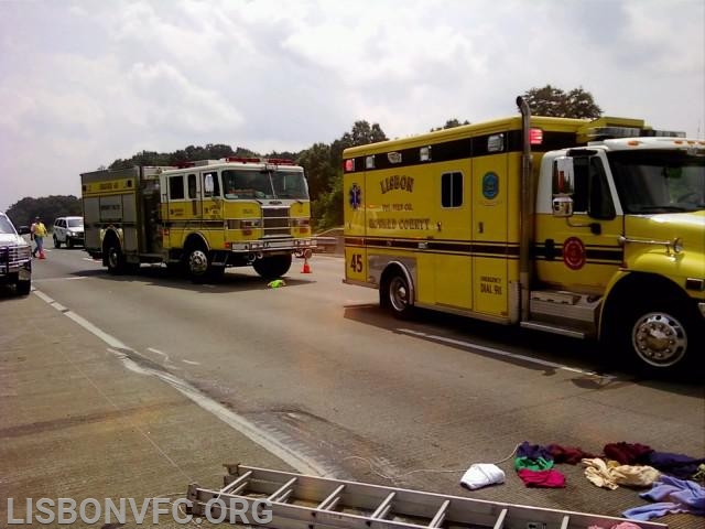 7/22/2009 MVC with Flyout on I-70 overpass over Rt. 97