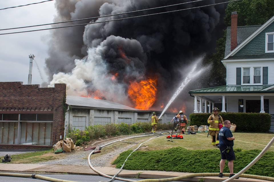 6/15/2017 Building Fire 1000 Block S Main St in Mt Airy