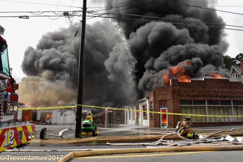 6/15/2017 Building Fire 1000 Block S Main St in Mt Airy