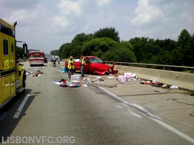 7/22/2009 MVC with Flyout on I-70 overpass over Rt. 97