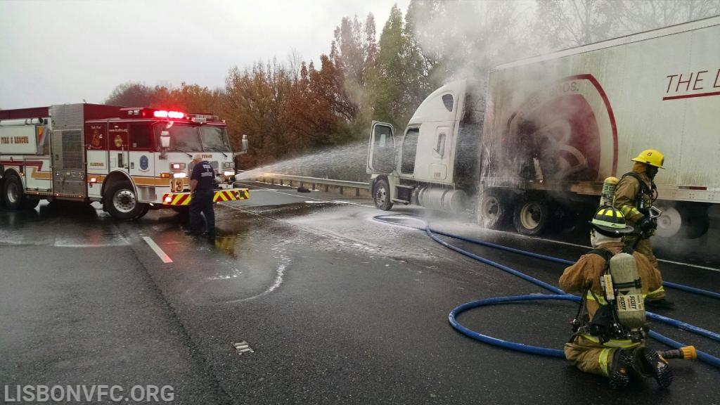 11/12/2015 Tractor Trailer Fire on I-70