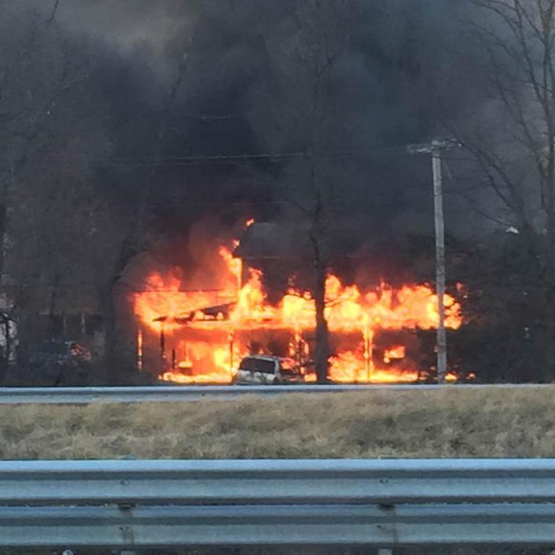 2/23/2017 House Fire at Dead end of S Main St in Mt Airy