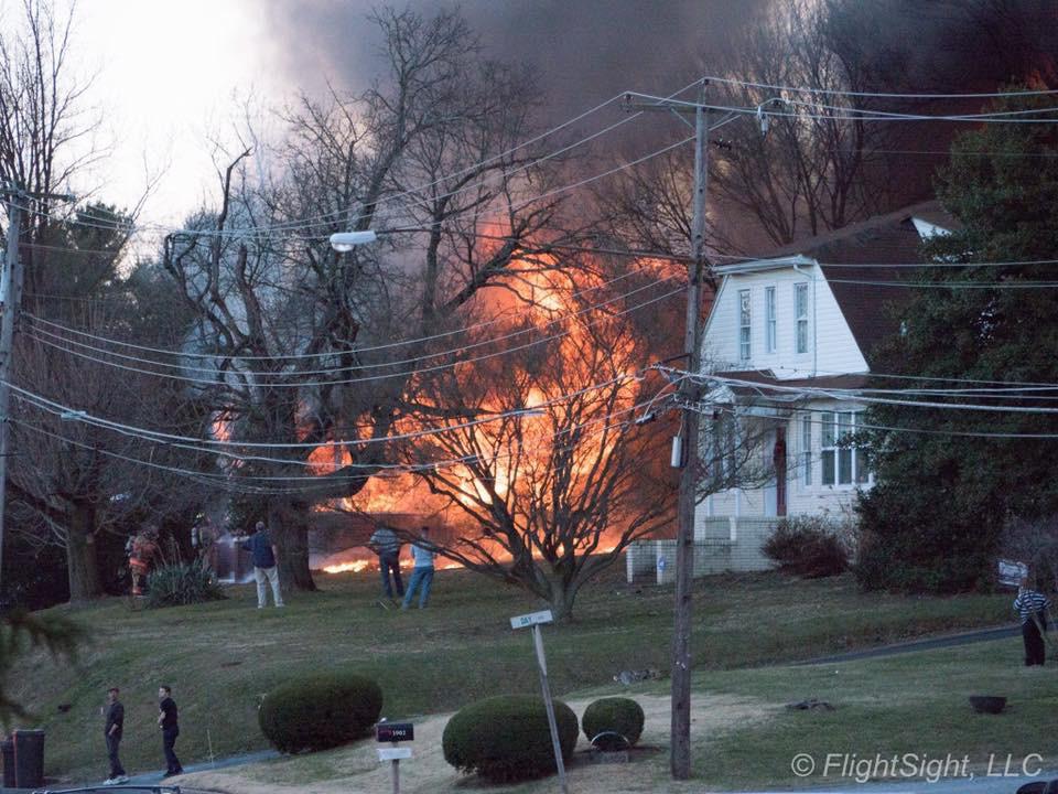 2/23/2017 House Fire at Dead end of S Main St in Mt Airy