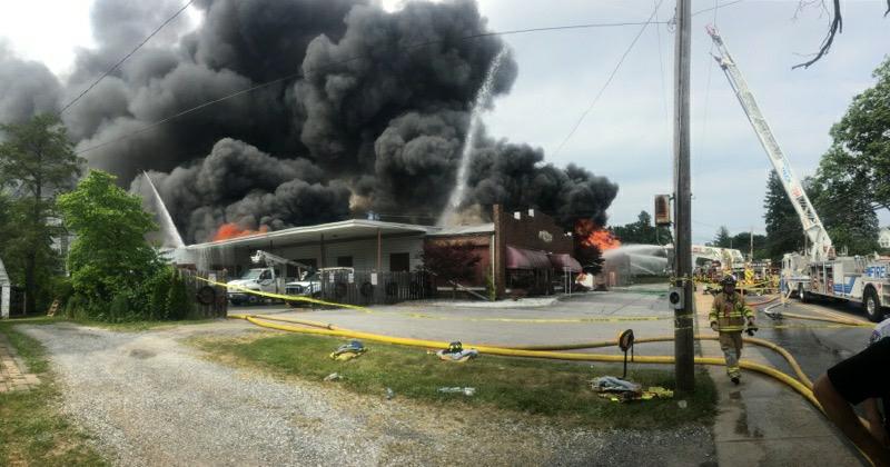 6/15/2017 Building Fire 1000 Block S Main St in Mt Airy