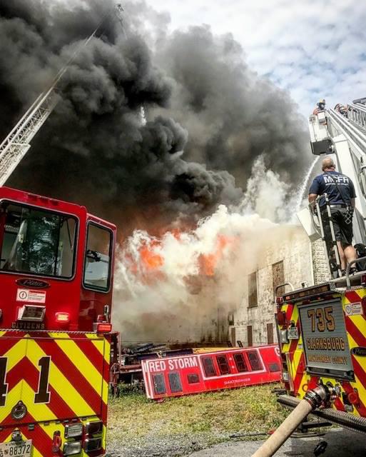 6/15/2017 Building Fire 1000 Block S Main St in Mt Airy